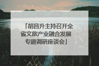 胡昌升主持召开全省文旅产业融合发展专题调研座谈会