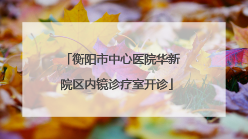 衡阳市中心医院华新院区内镜诊疗室开诊