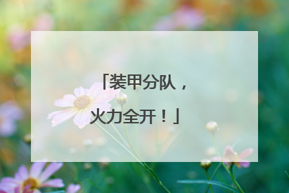 装甲分队，火力全开！