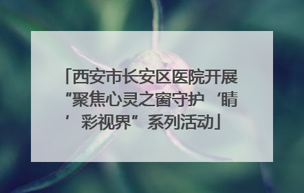 西安市长安区医院开展“聚焦心灵之窗守护‘睛’彩视界”系列活动
