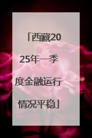 西藏2025年一季度金融运行情况平稳