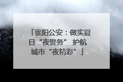 襄阳公安：做实夏日“夜警务” 护航城市“夜精彩”