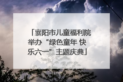 襄阳市儿童福利院举办“绿色童年 快乐六一”主题庆典