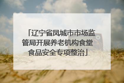 辽宁省凤城市市场监管局开展养老机构食堂食品安全专项整治