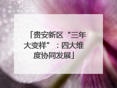 贵安新区“三年大变样”：四大维度协同发展