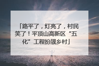 路平了，灯亮了，村民笑了！平顶山高新区“五化”工程扮靓乡村
