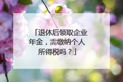 退休后领取企业年金，需缴纳个人所得税吗？
