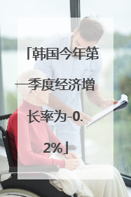 韩国今年第一季度经济增长率为-0.2%