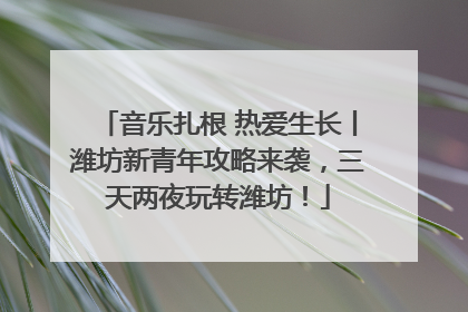 音乐扎根 热爱生长丨潍坊新青年攻略来袭，三天两夜玩转潍坊！