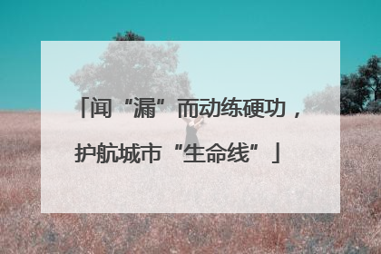 闻“漏”而动练硬功，护航城市“生命线”