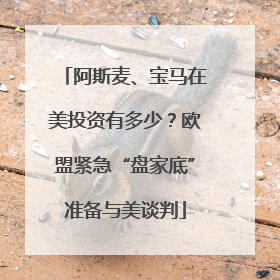 阿斯麦、宝马在美投资有多少？欧盟紧急“盘家底”准备与美谈判