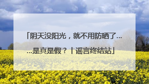 阴天没阳光，就不用防晒了……是真是假？丨谣言终结站