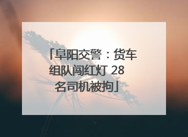 阜阳交警：货车组队闯红灯 28名司机被拘