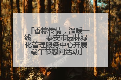 香粽传情，温暖一线——泰安市园林绿化管理服务中心开展端午节慰问活动