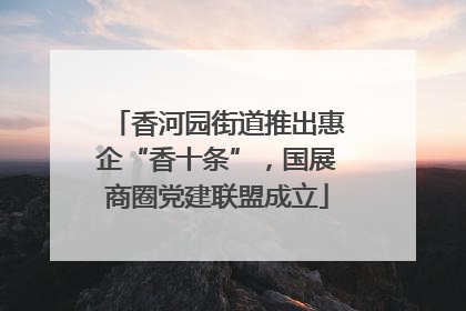 香河园街道推出惠企“香十条”，国展商圈党建联盟成立