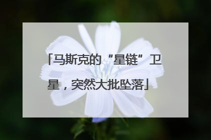 马斯克的“星链”卫星，突然大批坠落