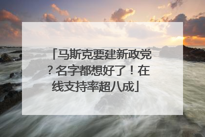 马斯克要建新政党？名字都想好了！在线支持率超八成