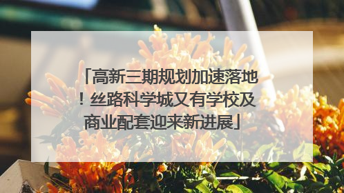 高新三期规划加速落地！丝路科学城又有学校及商业配套迎来新进展