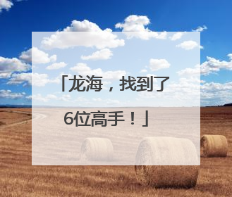 龙海，找到了6位高手！