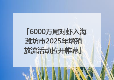 6000万尾对虾入海 潍坊市2025年增殖放流活动拉开帷幕