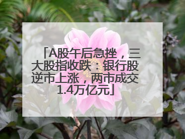 A股午后急挫，三大股指收跌：银行股逆市上涨，两市成交1.4万亿元